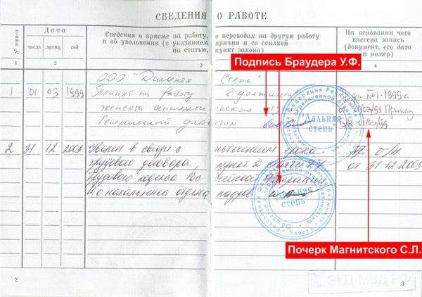 Где правильно ставить печать в трудовой книжке при увольнении образец